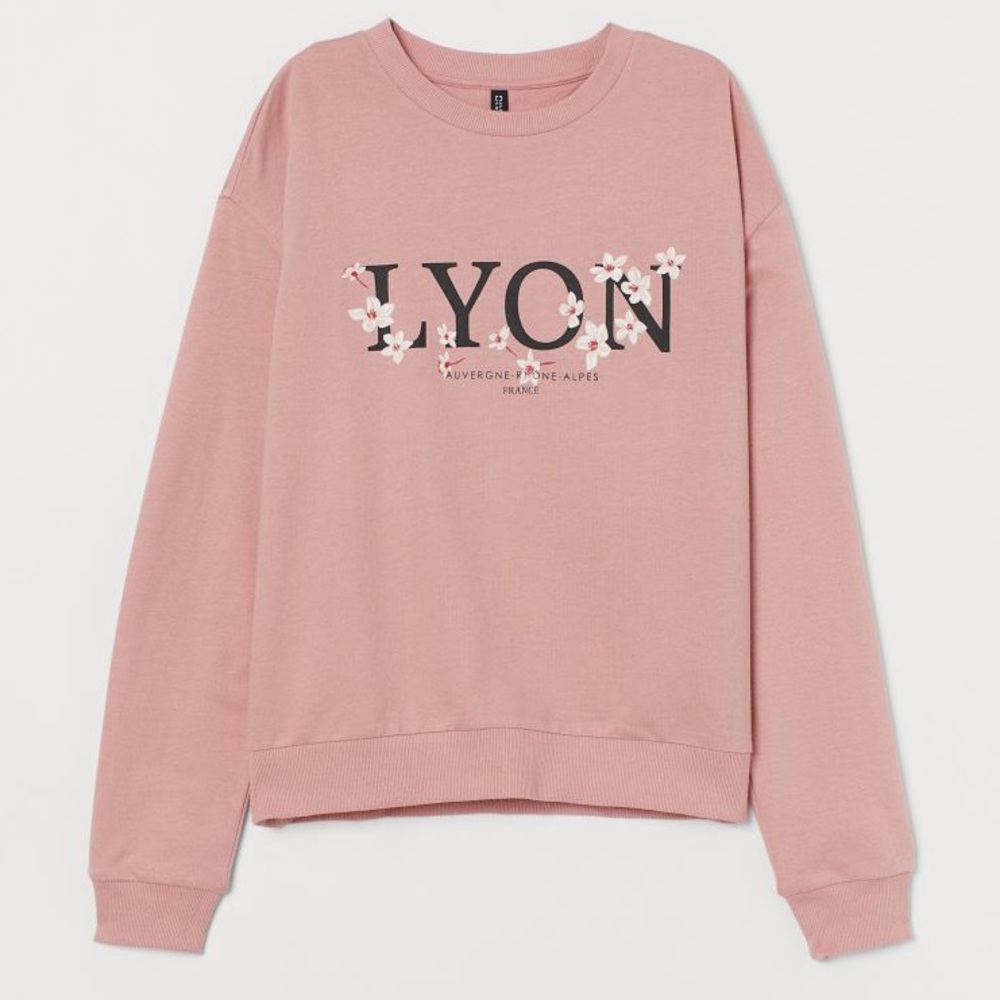 H&M Powder Pink Cherry Blossom Lyon Sweatshirt